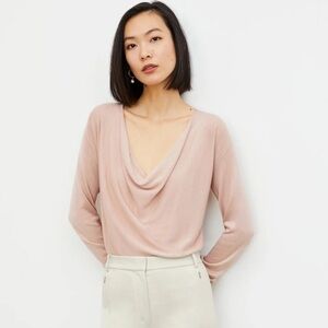 M.M. LaFleur Blush The Monica Silk Jersey Scoop Neck Top Size XL